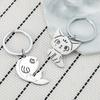 Cat Carp Stainless Steel Keychain Lovely Cartoon Design Fashion Bag Pendant Practical Gift for Friends