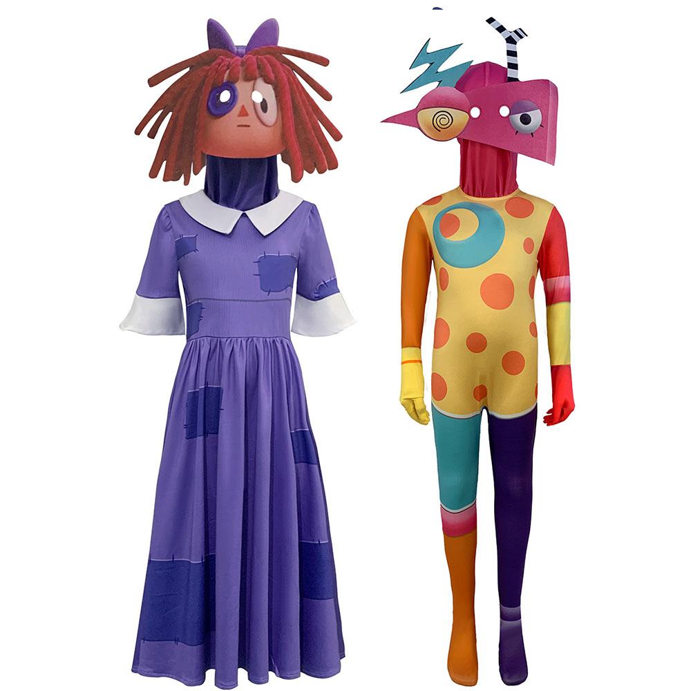 L'incredibile Circo Digitale Pomni Costume Cosplay 13 Stili Bambini Adulti Outfit da Clown Halloween Carnevale Tuta per Esibizioni sul Palco