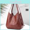 Soft Europeanamerican Womens Retro Leather Shoulder Tote Bag