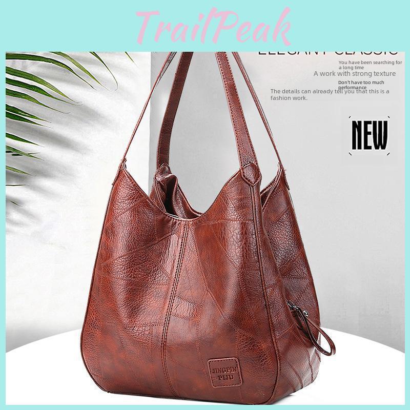 Soft Europeanamerican Womens Retro Leather Shoulder Tote Bag