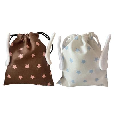 Kordelzug-Aufbewahrungsbeutel Reise-Toilettenbeutel Sternmuster Make-up-Tasche Kordelzugbeutel Plüschflügel Kosmetiktasche