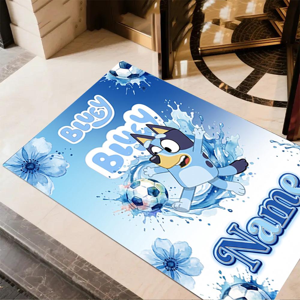 Soccer Fun Friends Personalized Name Floor Mat Design for Hallway Decorate room Outdoor Study room Anti-slip Rug Office home decor Gift for Festivals