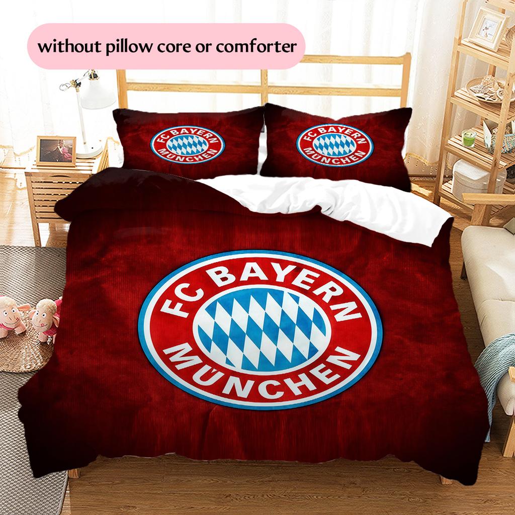 Set Copripiumino Trapuntato con Motivo FC Bayern Monaco Decorazione Casa Regalo (1 * copripiumino + 2 * federe senza imbottitura)