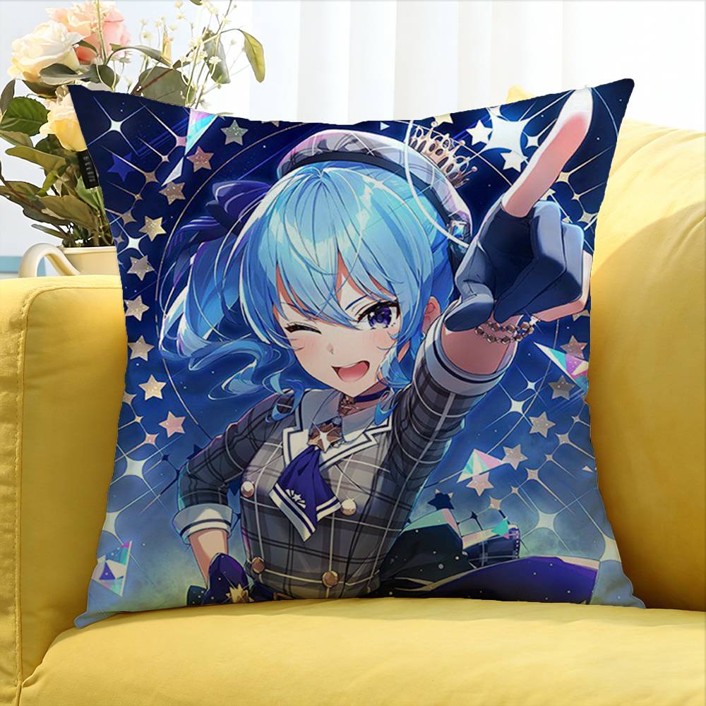 Hololive VTuber Kawaii Hoshimachi Suisei World Various Sizes Square Pillow Case For Car Home Bedchamber Decor