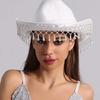 Fringed Drop Cowboy Hat Music Festival Hat Birthday Party Headwear Beach Sun Hat