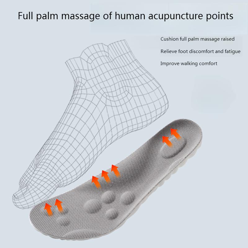 PU Massage Sport Insoles For Shoes Men Antibacterial Deodorant Running Insole for Feet Shock Absorption Sole Non Slip Shoe Pads