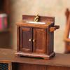 1:12 Dollhouse Simulation Washing Basin Cabinet Dollhouse Bathroom Sink Model Furniture Decoration Toy