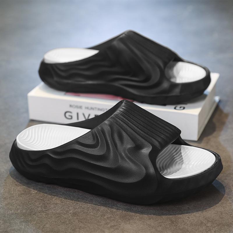 

Летние мужские тапочки, уличные сандалии, пляжные, удобные, мягкие, для дома, новые, мужские, повседневные, садовые, мужские, домашние тапочки 40-41 черный белый