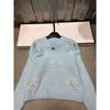 Xiangjia 2025 Floral Knit Round Neck Pullover - Autumn/Winter Loose Long Sleeve Top
