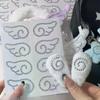 DIY Decor Sparkly Rhinestone Decals, 1/2 Sheets Fish Cakes 3D Acrylic Angel Wings Crystal Jewelry Crafts Self Adhesive Stickers