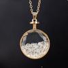Colorful Natural Gravel Wishing Bottle Round Glass Phase Box Drift Bottle Pendant Necklace N576
