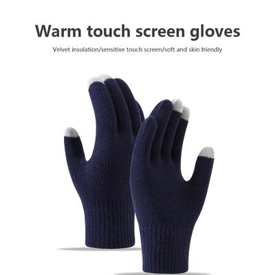 Winter Touchscreen Handschuhe Frauen Männer Warme Stretch Strick Fäustlinge Nachahmung Wolle Volle Finger Guantes Weibliche Häkeln Verdicken