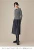 Maternity Long Rib Knit Knit Jumper Skirt Free Charcoal X Black Off Border [ANGELIEBE] Dress, Breastfeeding, 2WAY, Sleeve, Tops, Set,