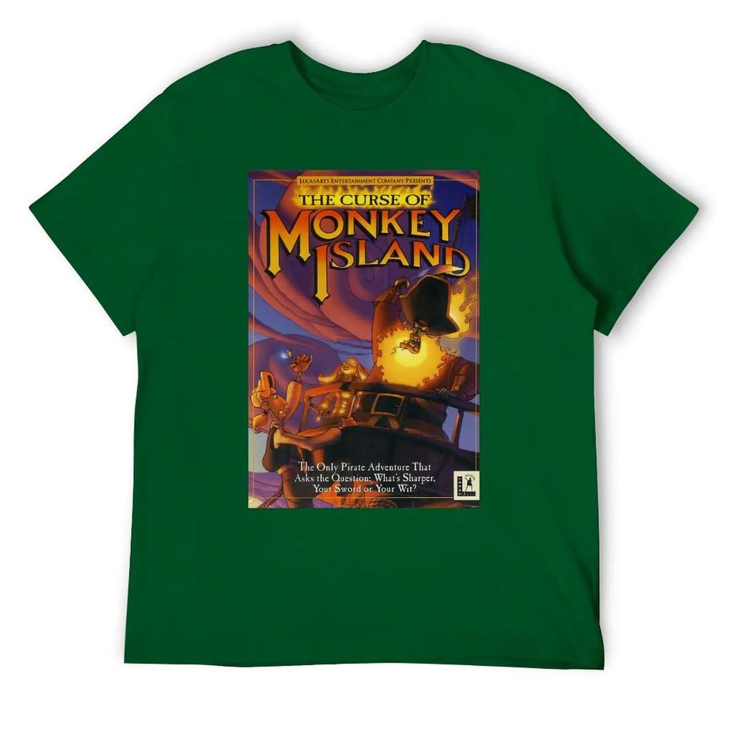 THE CURSE OF MONKEY ISLAND T-shirt Crewneck Sport  Funny Geek Tees Creative Leisure USA Size