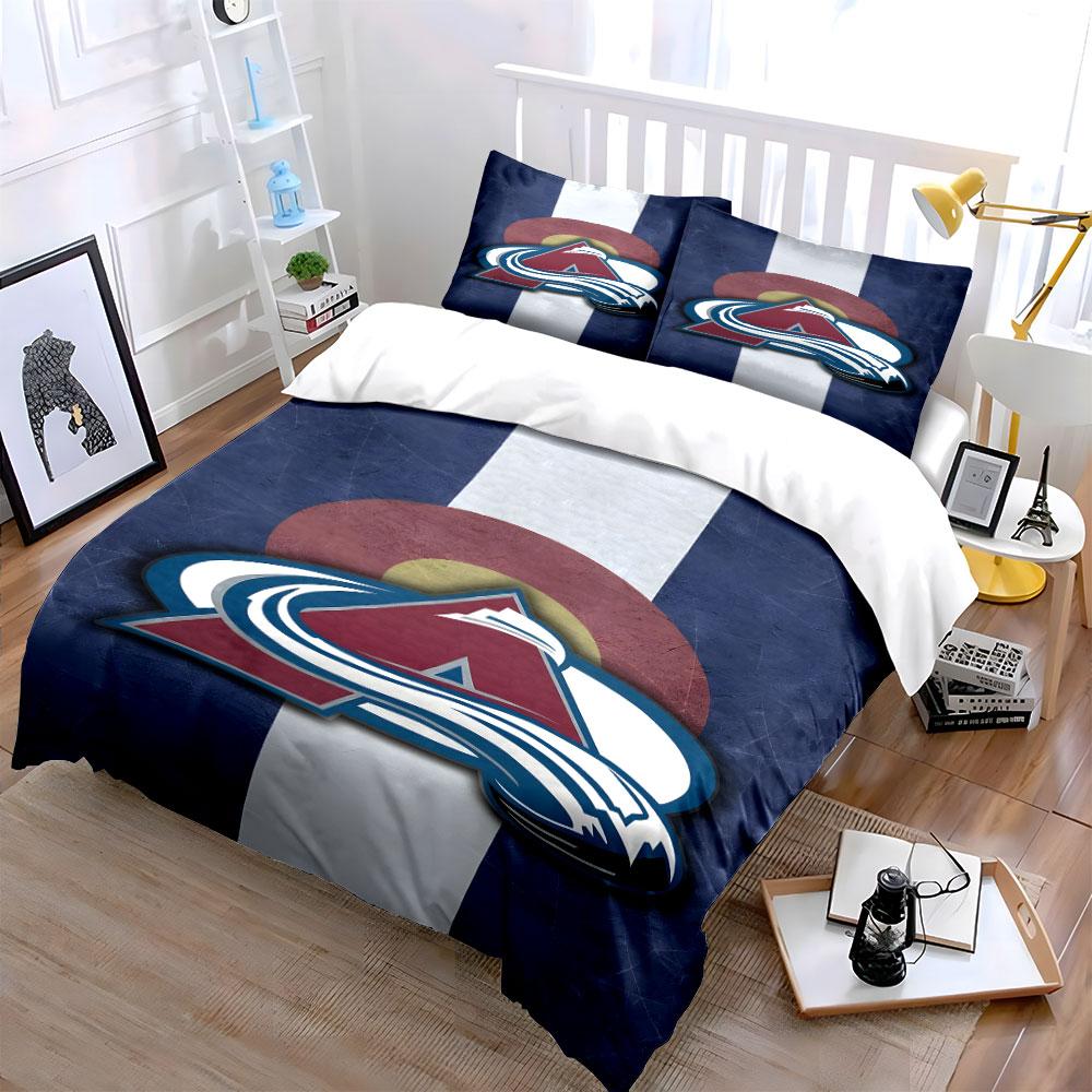 "Red 'A' Logo On Colorado Flag Design" Print Bedding Set Duvet Cover Pillowcases (1* Duvet Cover 2* Pillowcases Do Not Include Comforter)