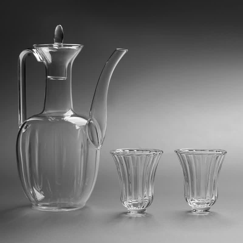 Pabei Heat-Resistant Glass Teapot Set with 2 Cups