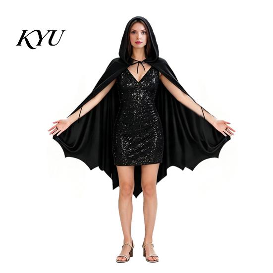 Bequemes Weiches Stoff Umhang Halloween Fledermausflügel Umhang, Erwachsene Kinder Kostüm Mit Kapuze Langlebig Wiederholte Nutzung Cosplay für Festliches Party Outfit Umhang