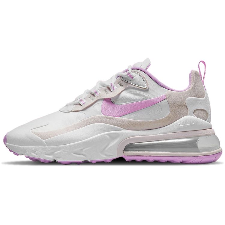 

Nike Air Max 270 React Women White Fuchsia Glow Platinum Violet CZ1609-100 36.5