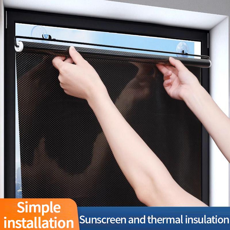 Retractable Shading Curtain Car Auto Side Window Roll Curtain Household Living Rooms Sun Shading Rolling Blinds Windshield Cover Bedroom Kitchen Net