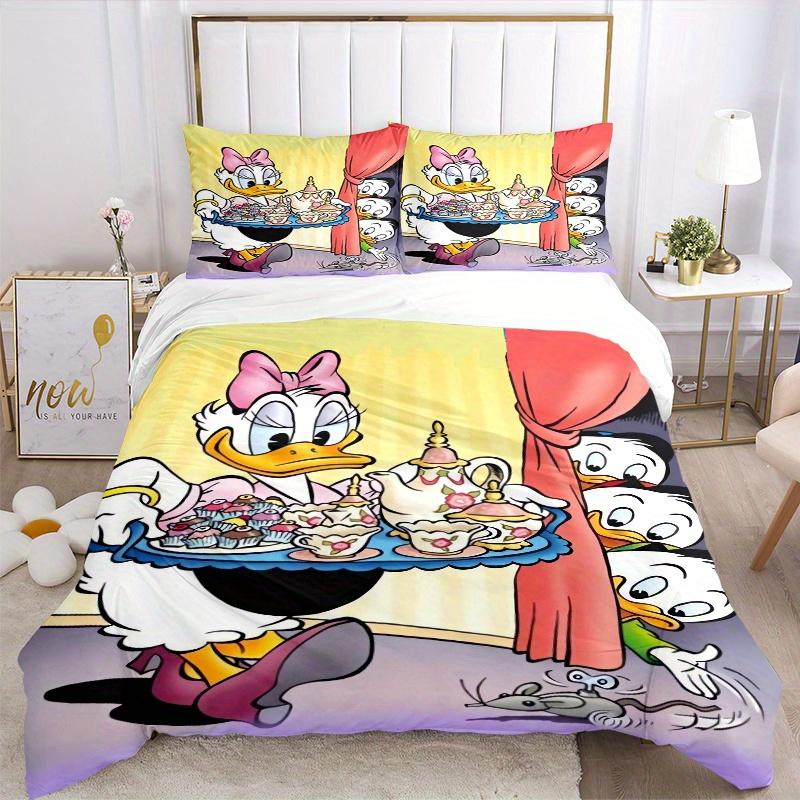 3pcs Disney Daisy Duck Bedding Set Includes Quilt Cover and Pillowcases, Suitable for All Seasons S017