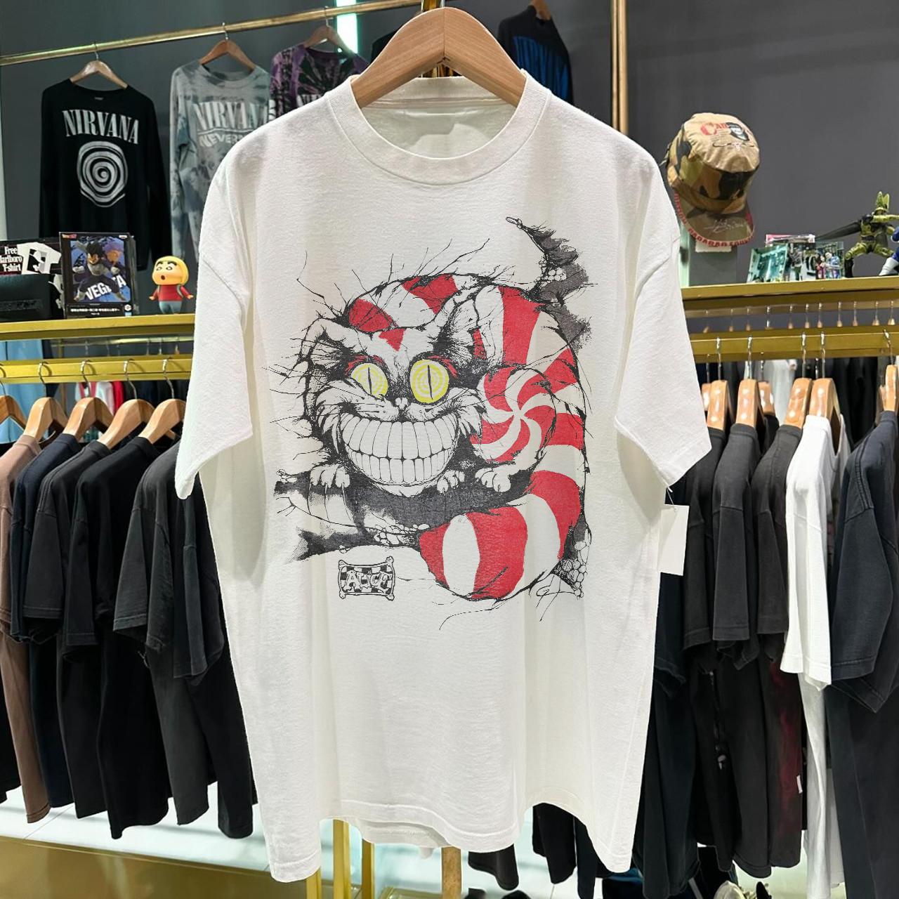 90 s Were All Mad Here Aged T-Shirt White M M