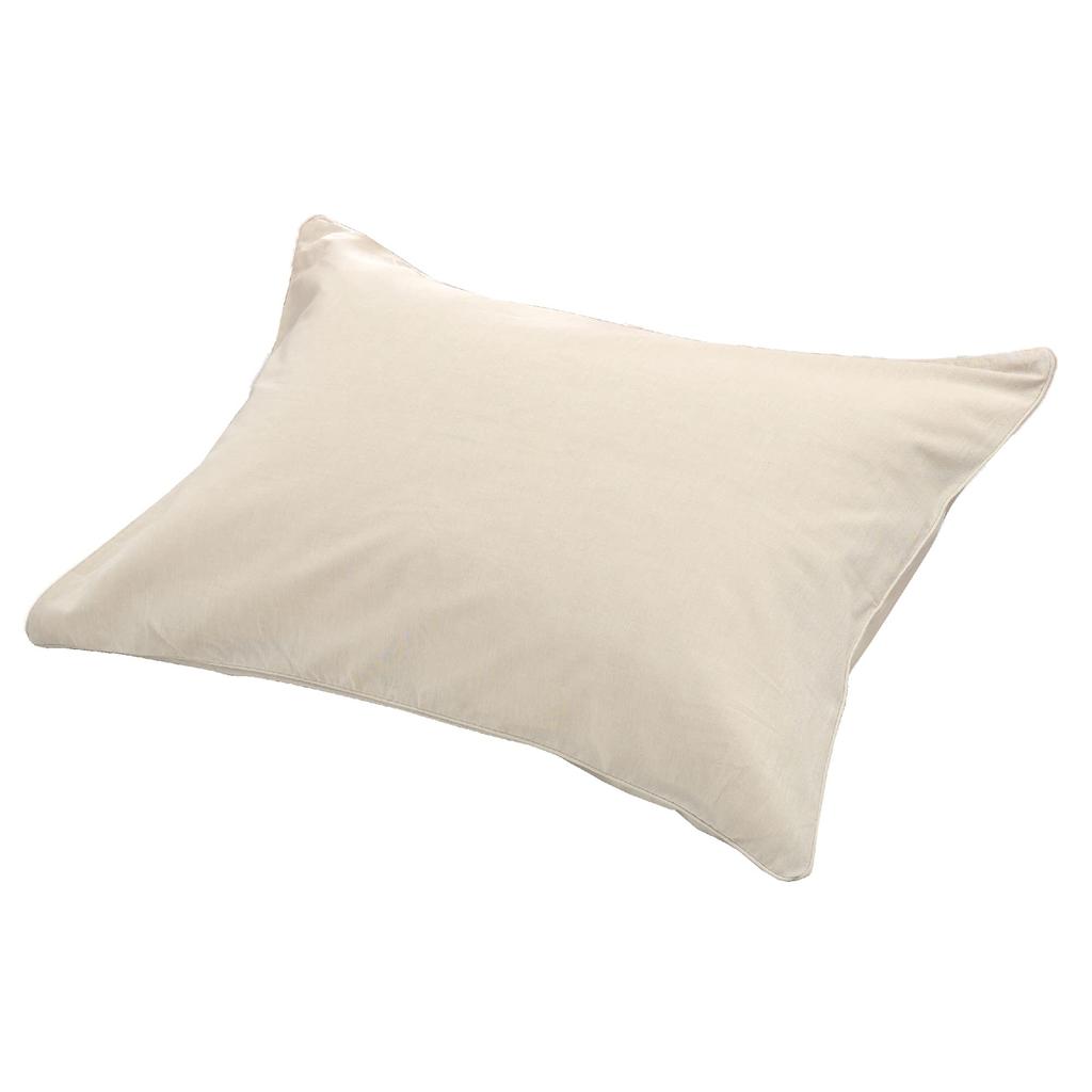 Nishikawa Three Pure Pillowcase, Fits 63x43cm Pillows, Washable, Soft To the Touch, 100% Cotton, Yarn-Dyed, Solid Color, Beige, SJ03120003