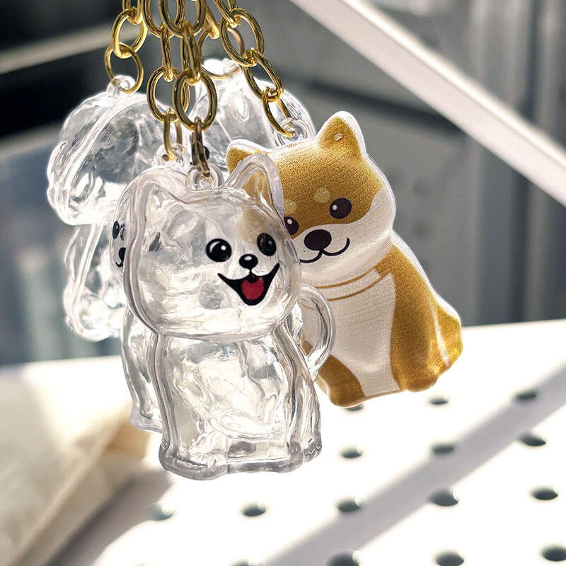 Klíčenka na psí srst Úložná kulička z kožušiny Kapsle Přívěsek s kamínkem pro mazlíčka