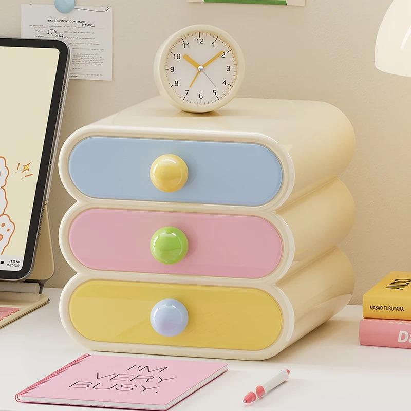 Uforu Dopamine Desktop Organizer – 3-Tier Drawer Multi-Function Stationery Shelf for Office & Dorm