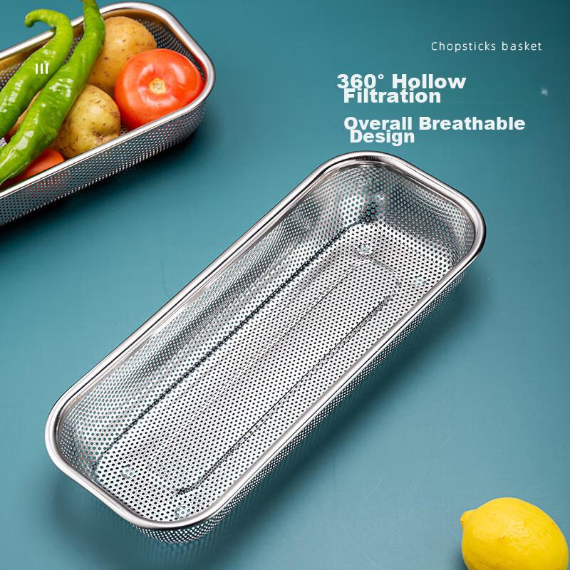 Cabinet Chopstick Box, Stainless Steel Chopstick Tube, Chopsticks And Spoons Storage Box, Cage Chopstick Rack, Draining Knife Fork Spoon