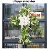 Easter Wreath Cross Door Sign Christian Floral Easter Decor for Front Door Porch
