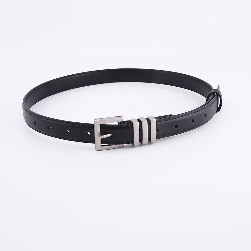 

Металлическая полированная пряжка Классический ремень для женского повседневного универсального регулируемого размера серебряный