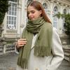 Wool Scarf Korean Atmosphere Cashmere Scarf Women's Autumn and Winter High Quality Versatile New Solid Color Scarf