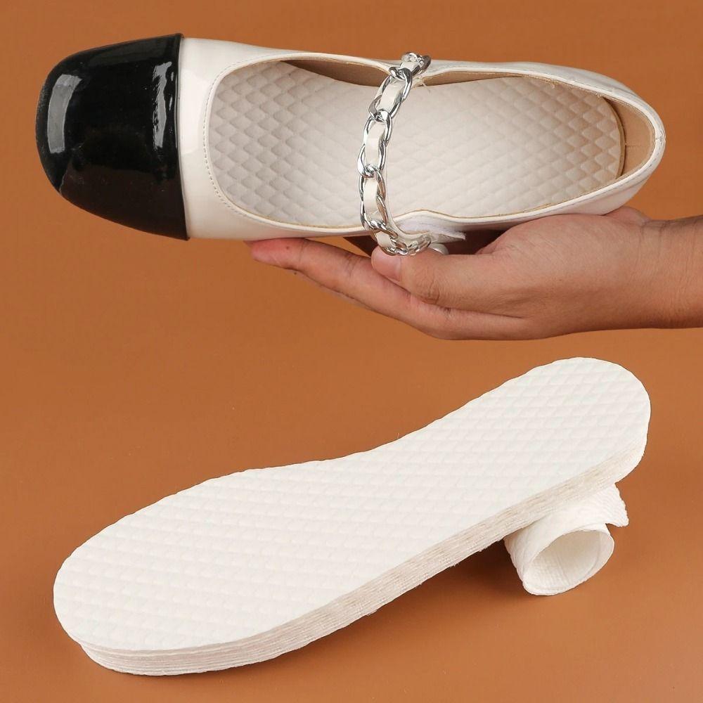 

5 Pairs Sweat Shoe Pad Thin Nature Wood Pulp Insoles Soft Sole Disposable Insoles Summer 37-38
