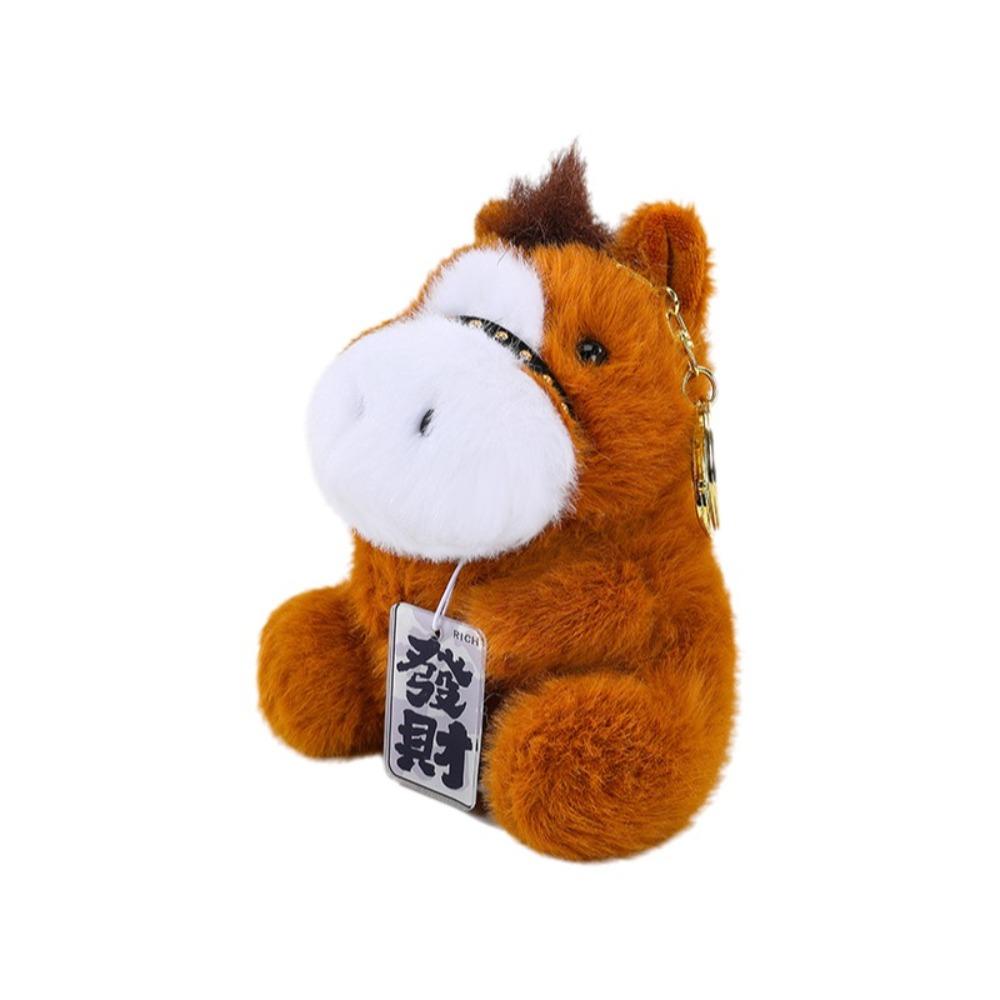 Cartoon Horse Year Key Ring 13cm Pony Pendant Portable Zodiac Pony Figurine Girls Accessories