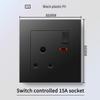 13A British Standard Socket with USB & Type-C Fast Charging, Light Switch, Black Panel for Hong Kong & Macau