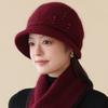 Hat Ladies Knitted Wool Hat Fashion Thermal Hat Peaked Hat Autumn and Winter New