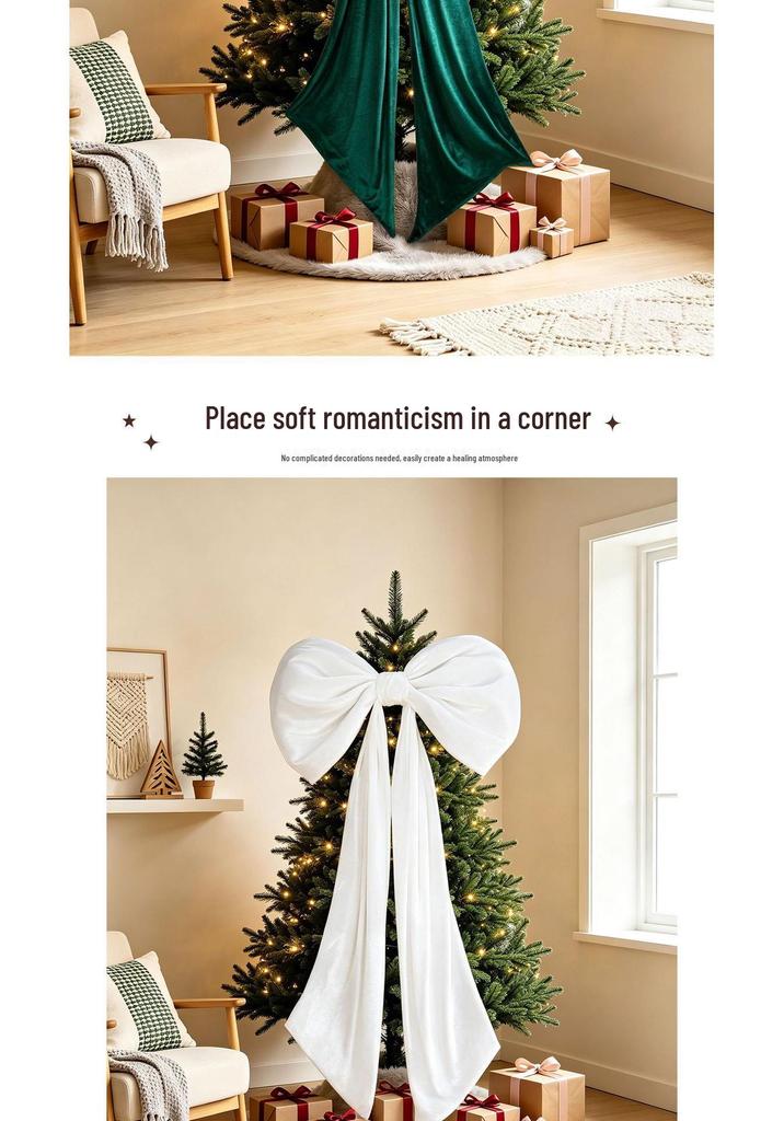 Large Velvet Christmas Tree Bow Ornament