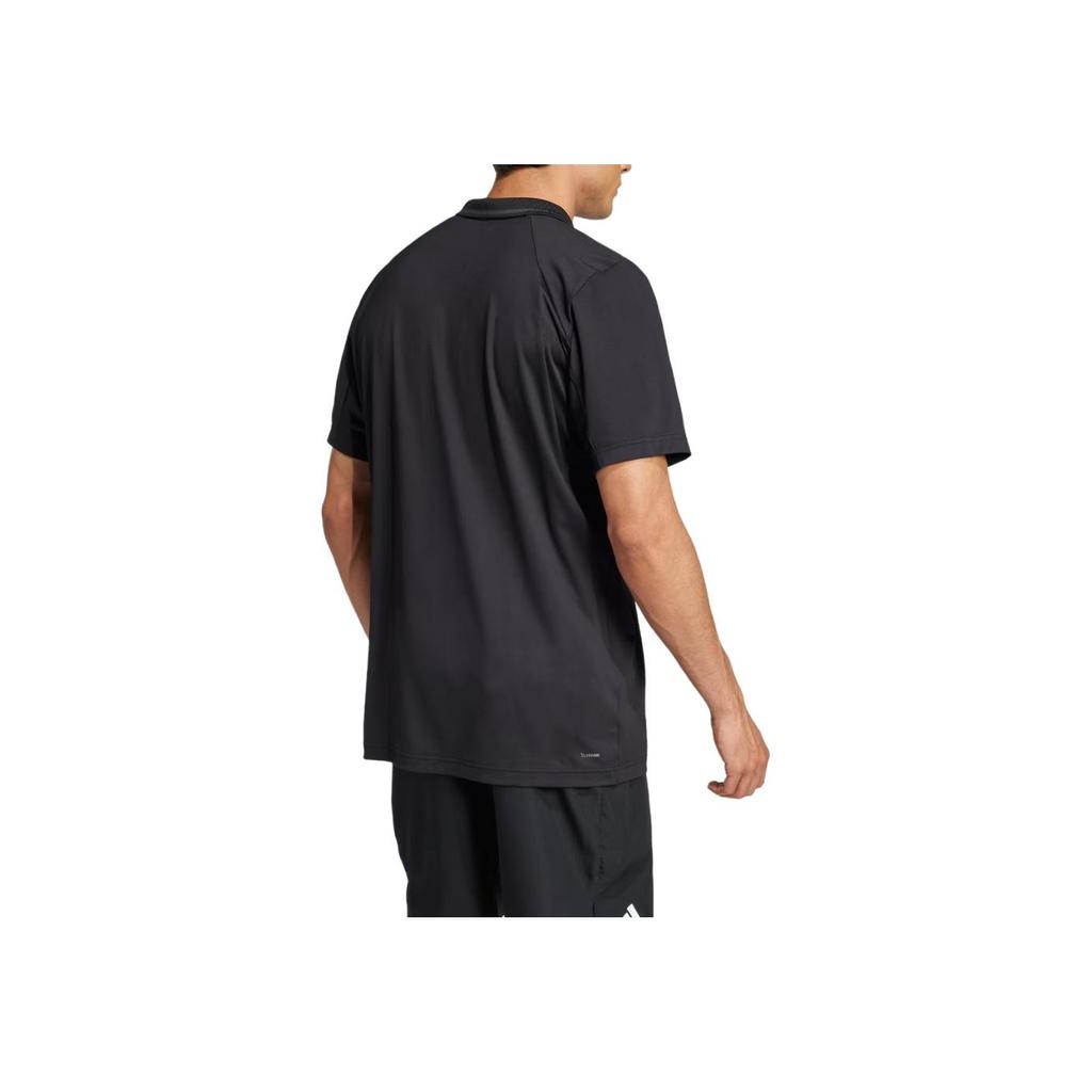 adidas Logo Polo Shirt Men Tops Black JF8424