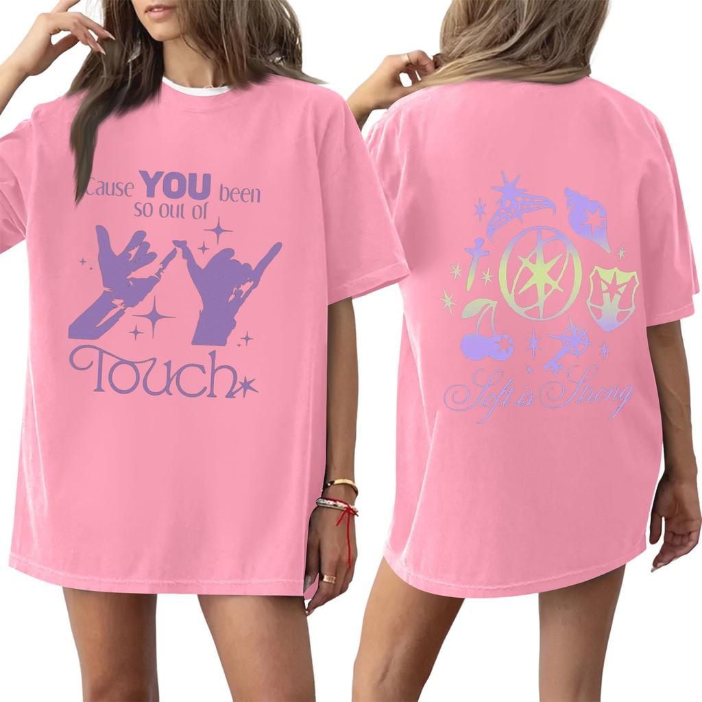 Dámské tričko s kulatým výstřihem, krátkým rukávem a potiskem