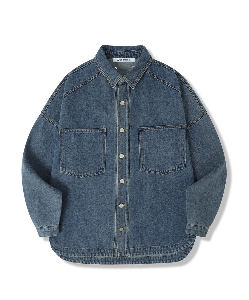 Urban Dress Buko Pocket Denim Shirt Ash Light Blue
