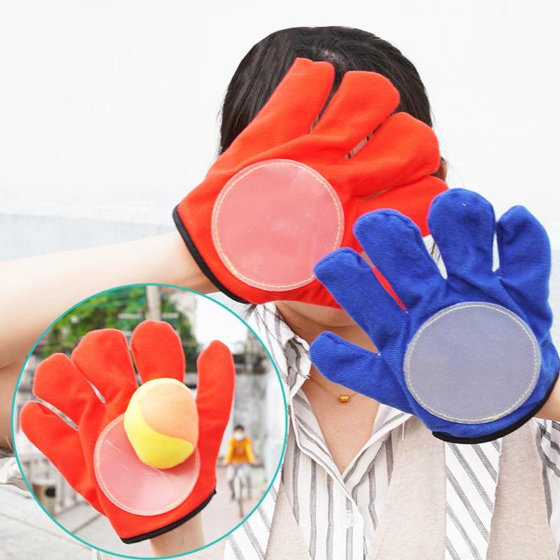 1 set Set Guanto Palla Appiccicosa (Palla Morbida Inclusa) - Lanciare Catcher Gioco di Coordinazione Occhio-Mano Cane Inseguitore Giocattolo Interattivo Accessori