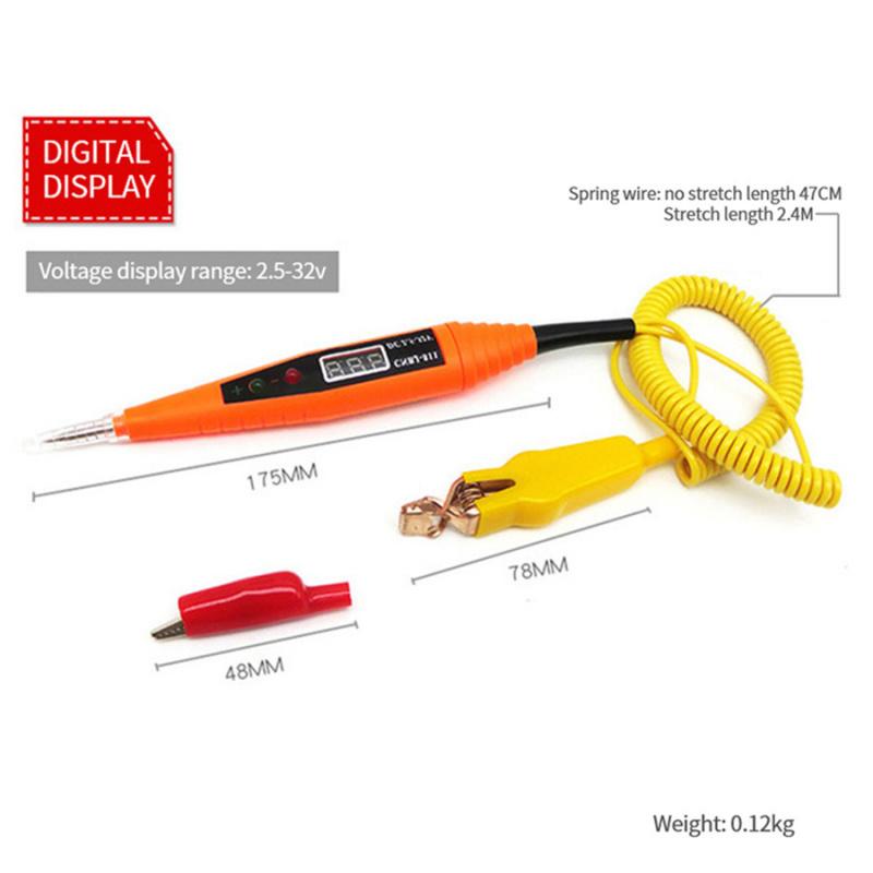 New Car Digital Electric Voltage Tester Light Test Pen Automotive Test Probe Pencil