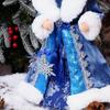 Bambola Fanciulla delle Nevi con Paillettes Blu da 40 cm, Ornamento Decorativo per la Casa del Capodanno Russo e Natale