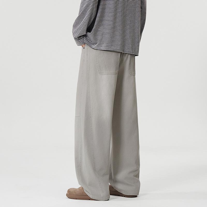 American solid color heavy casual pants men's spring and autumn new versatile popular popular straight loose pants