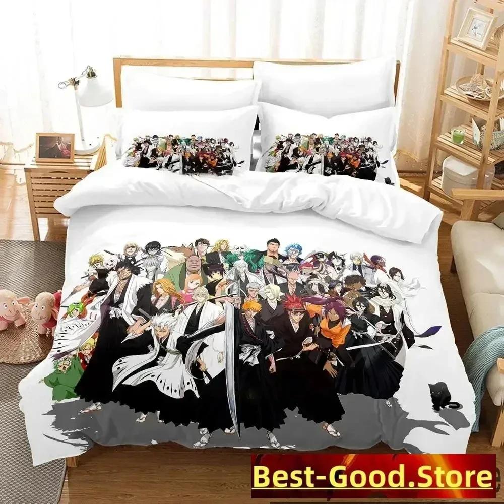 Anime Bleach Kurosaki Ichigo Bedding Set Printed Bed Set With Pillowcase Bed Duvet Cover Soft Queen King Size Bedclothes Home