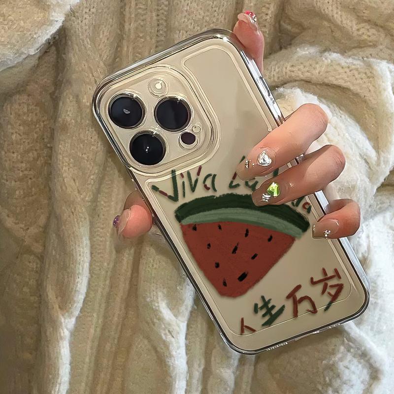 "Summer Watermelon Transparent Soft Case for iPhone 11/12/13/14/15 Pro Max"