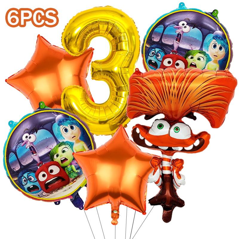 New Inside Out 2 Birthday Party Decoration Supplies Kit Tableware Backdrop Glasses Paper Plates Cups Napkins Balloon for Kids