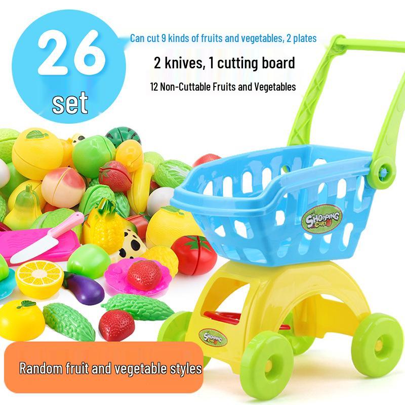 Kids' Shopping Cart Toy Set with Fruit Cutting (Multiple Sizes)