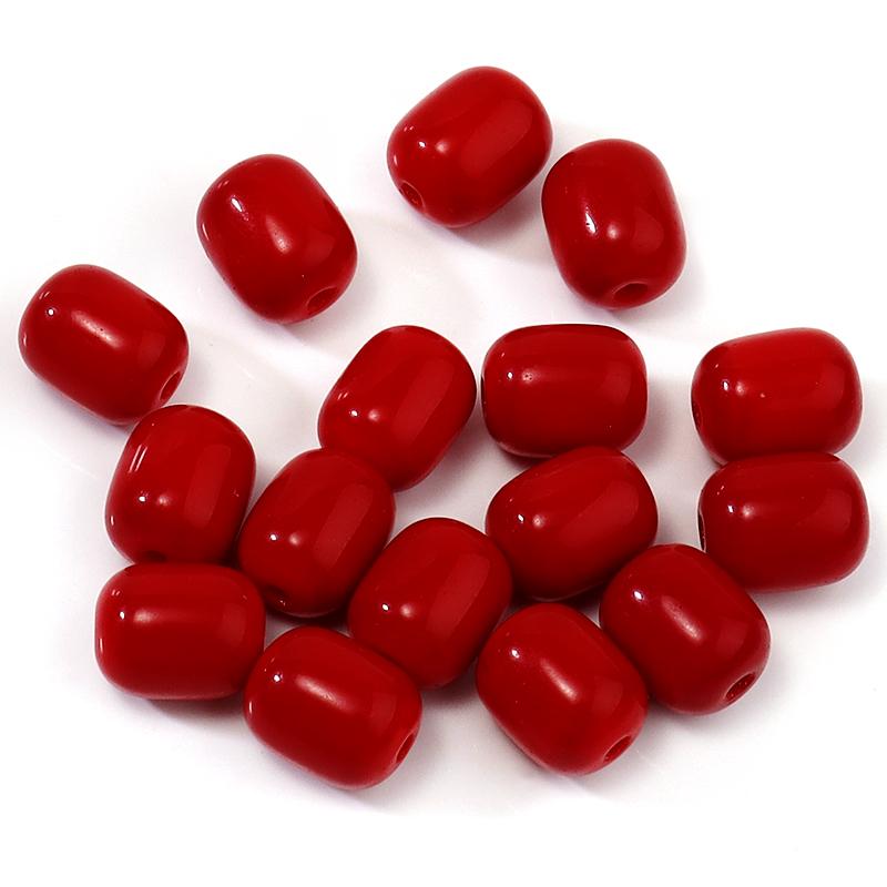 30pcs/lot Solid Oval Cylindrical Glass Beads For Jewelry Making Loose Spacer Beads DIY Bracelet Necklace Accessory