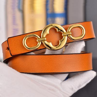 Módny kožený dámsky opasok šírky 2,5 cm Vintage kovová oválna pracka Pásy na nohavice Džínsy Luxusný dizajnový opasok
